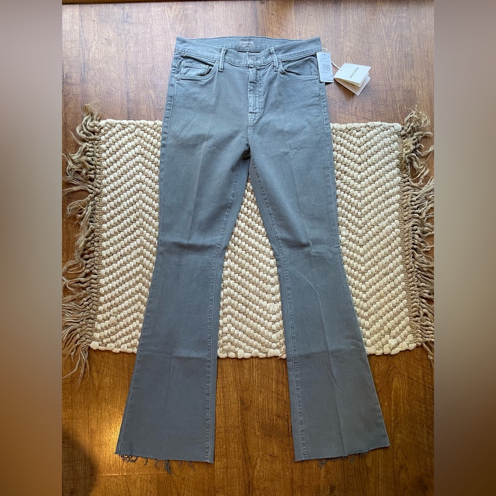 NWT Mother light grey flare jeans
